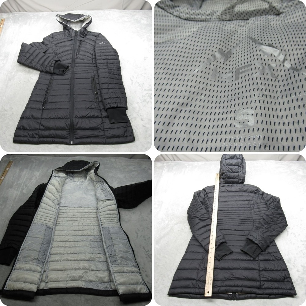 HFX Down Jacket Women Small Black Lightweight Packable Hooded Thermal Puffer